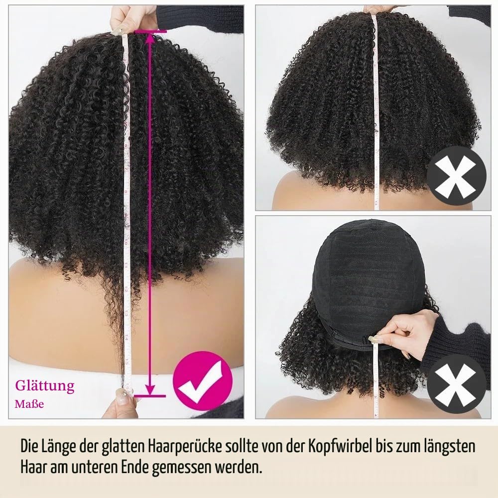 Wig Human Hair With Bang For Black Women Afro Kinky Curly None Lace Glueless Short Curly Human Hair