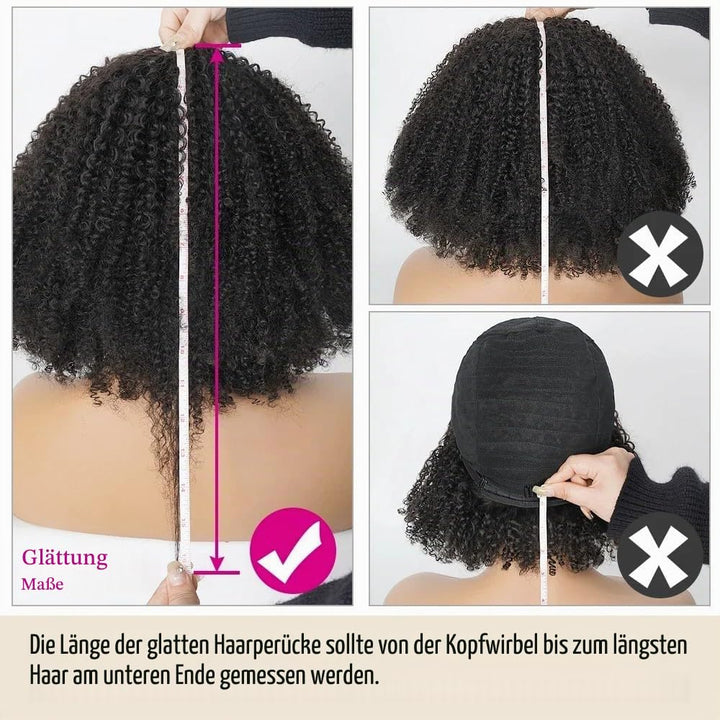Wig Human Hair With Bang For Black Women Afro Kinky Curly None Lace Glueless Short Curly Human Hair