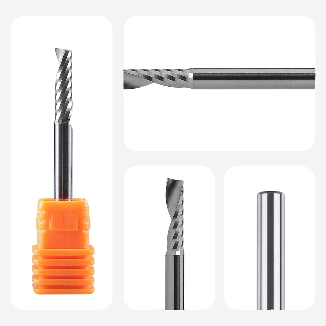 SpeTool 5 Stück Alu Fräser 4 mm (1/6") Schaft CNC Holz VHM 15mm Schnittlänge Schaftfräser für Alumin