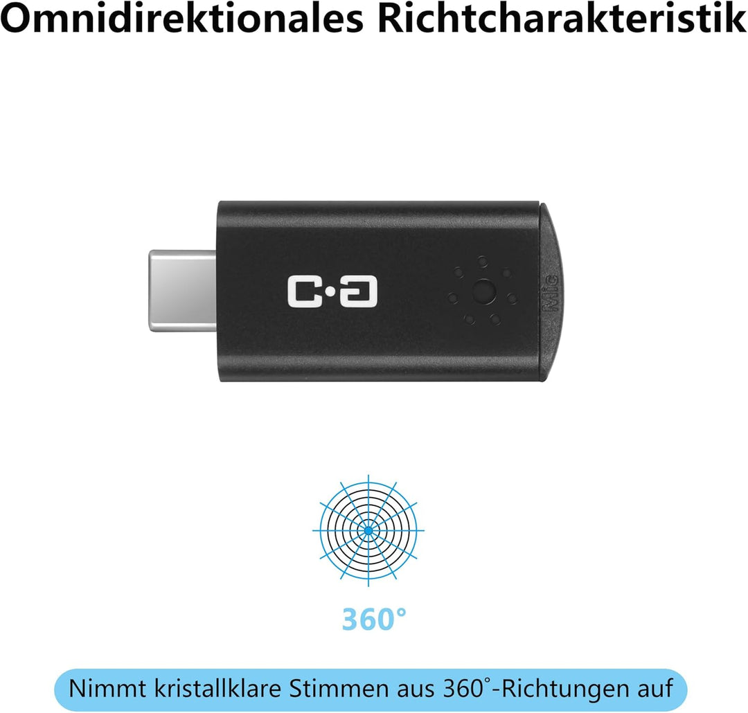USB C Mini Mikrofon für Mac mini M4/M4 Pro & MacBook | Plug-and-Play Kondensatormikrofon, kompakt &