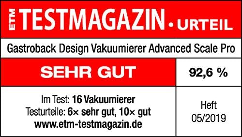 GASTROBACK #46014 Design Vakuumierer Advanced Scale Pro, Sensor-Touch Bedienung Integrierte Präzisio