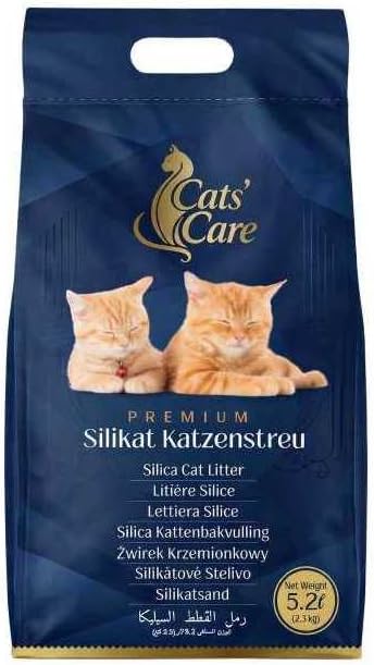 3 × 5,2 L Cats' Care Premium Silikat Katzenstreu, 3er Pack, Gesamtvolumen 15,6 L
