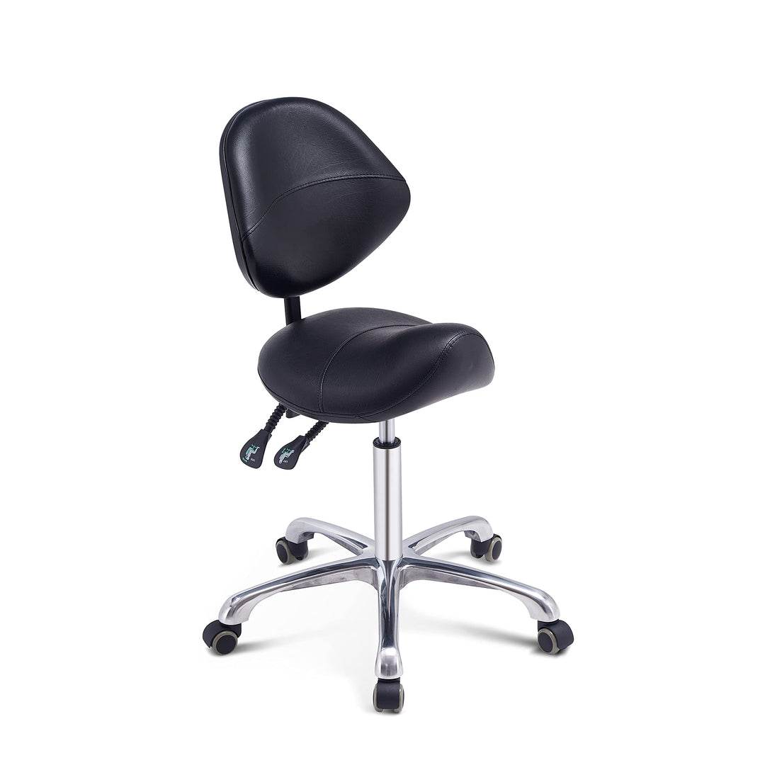 Grace&Grace Sattelhocker Sattelstuhl Sattel Rollhocker Drehhocker mit Rollen Höhenverstellbar Arbeit