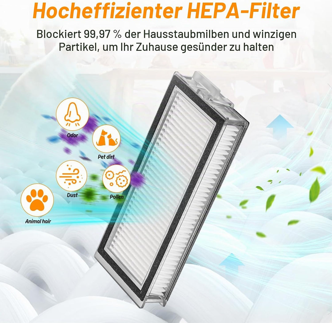 DrRobor Ersatzteile Zubehörset für Roborock Q8 Max+/Q5 Pro+/Q5 Max+/Q5 DuoRoller+ Staubsauger,2 Haup