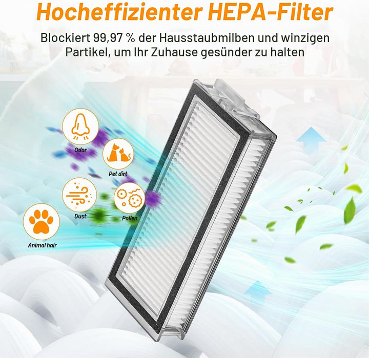 DrRobor Ersatzteile Zubehörset für Roborock Q8 Max+/Q5 Pro+/Q5 Max+/Q5 DuoRoller+ Staubsauger,2 Haup