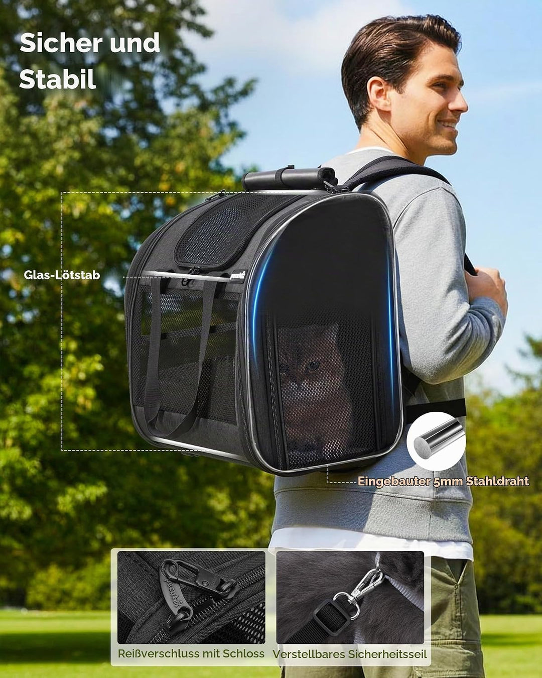 pecute Rucksack Hunde &amp; 2 Kleine Katzen, Katzentrage, Haustier Handtasche und Rucksack, Haustiertrag