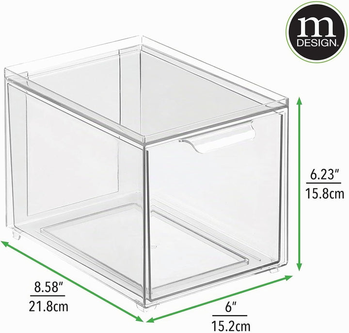 mDesign Aufbewahrungsbox mit Schublade – stabile Schubladenbox aus Kunststoff zur Schuhaufbewahrung