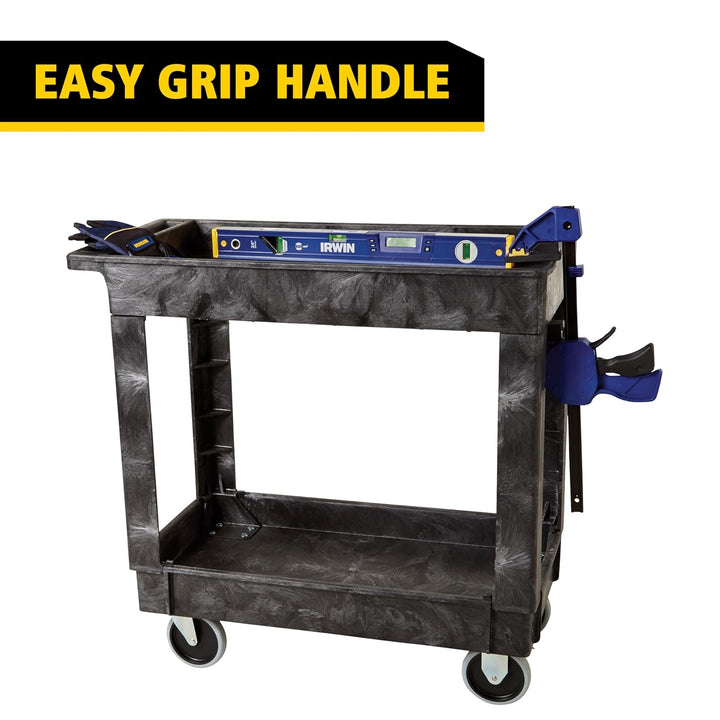 Rubbermaid Commercial FG9T6600BLA Service/Utility Cart, Two-Shelf, 300 lb capactiy, Black Bestseller