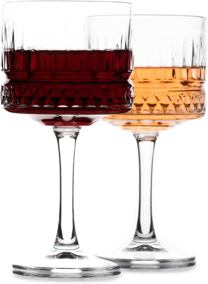 Vintage Coupe Gläser 2er-Set, (500 ml/17oz), Champagner, Martini, Cocktailgläser, Grosse Quadratisch