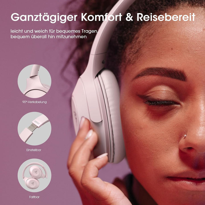 DOQAUS Bluetooth Kopfhörer Over Ear, 70 Stunden Spielzeit,Kopfhörer Kabellos Bluetooth mit 3 EQ-Modi