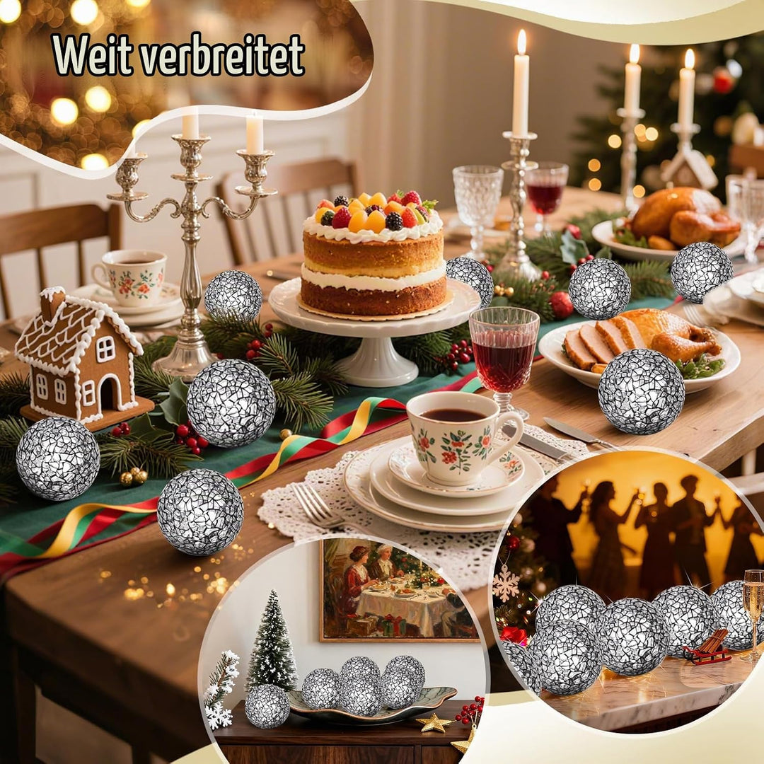 Kepfire 6 Stücke Spiegelglaskugel Dekorativ Kugeln Satz 6 Stücke Glas Mosaikkugeln Kugel Bälle Kerns