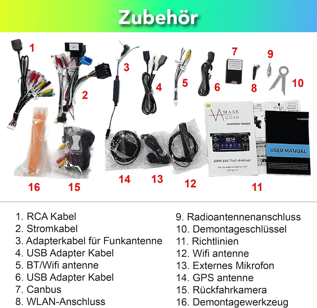 Amaseaudio Android 11 Autoradio, Drahtloses Carplay Android Auto, DSP+, Eingebauter DVD-Player, 1Din