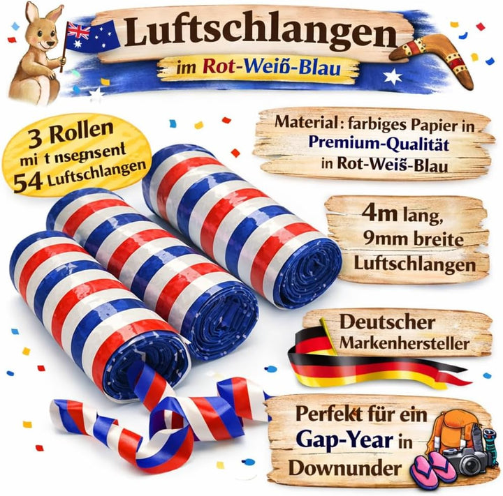DH-Konzept/CARPETA 37-TLG. Party-Set * AUSTRALIEN * mit Pappteller + Servietten + Pappbecher + Lufts