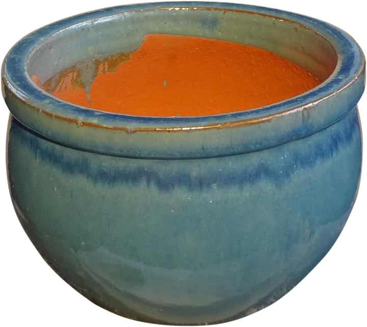 TucanoHamburg Blumentopf, Modell Bamboo in Jade, grün/blau 50x32cm, frostfest