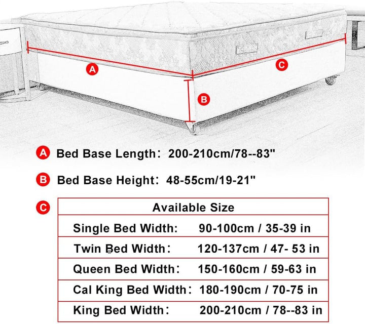 DUJUIKE Stretch Samt Boxspring Abdeckung zum Umwickeln, Alternative zum Traditionellen Volant Bettro