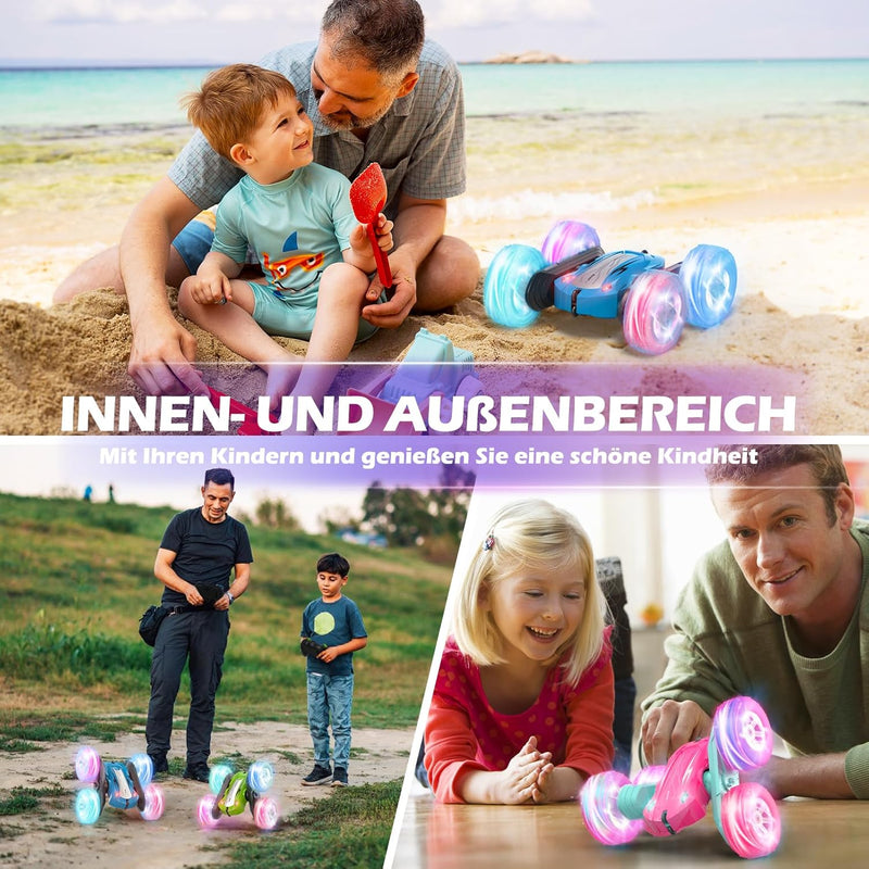 Rodzon Ferngesteuertes Auto 3 4 5 6 7 8 9 Jahre Spiele LED Blinken RC Auto Spielzeug Jungen Weihnach
