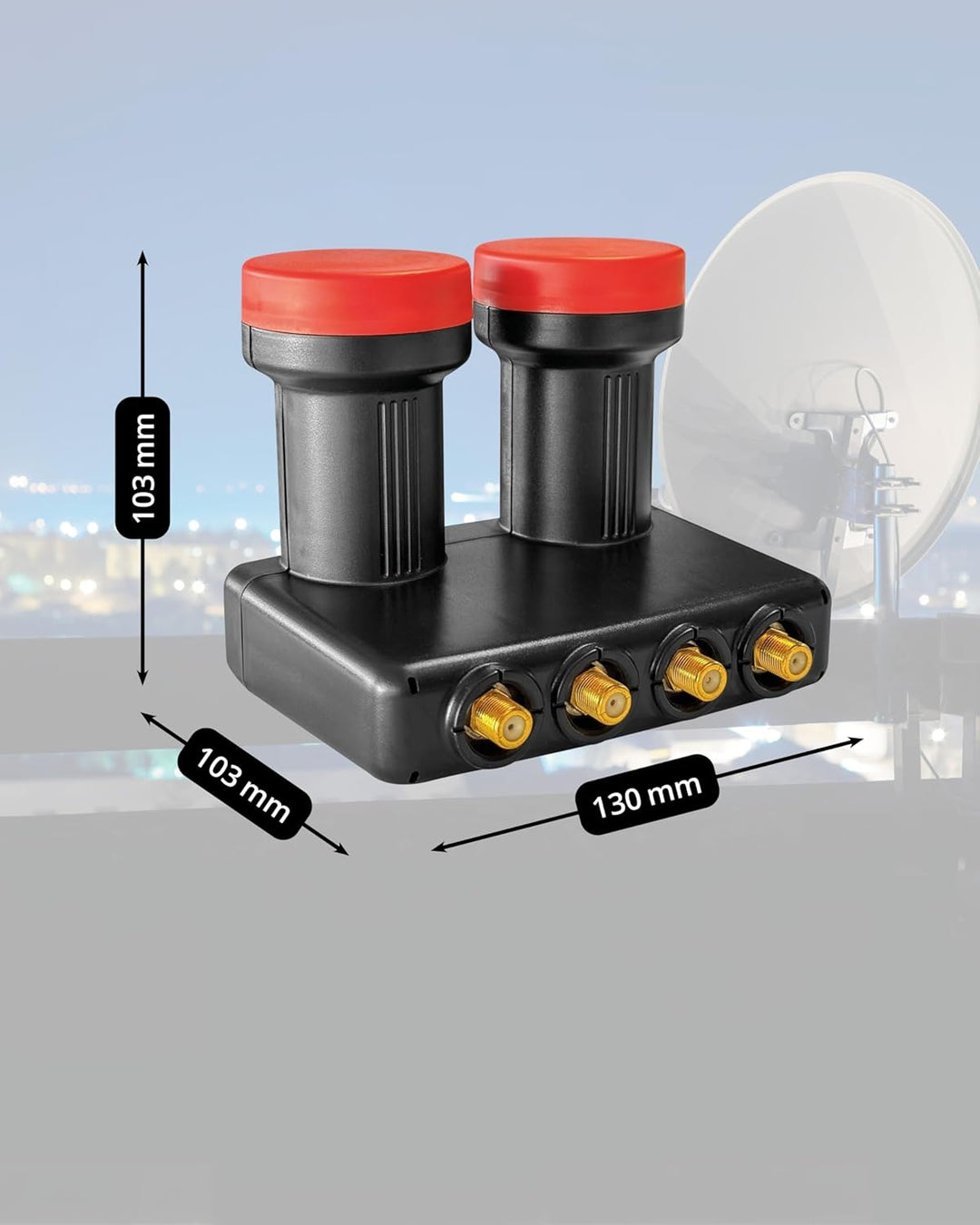 Megasat Diavolo Monoblock Quad LNB 0.1 dB, 40 mm