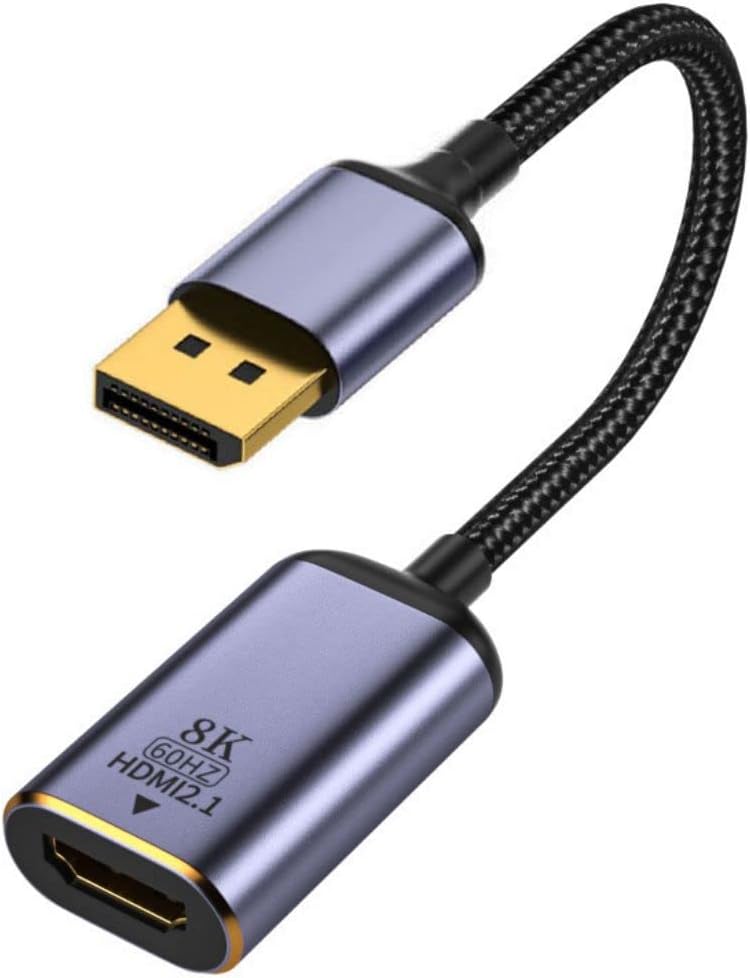 CY DisplayPort auf HDMI Adapter, DP DisplayPort 1.4 Source Stecker auf HDMI 2.0 Buchse Display 8K 60