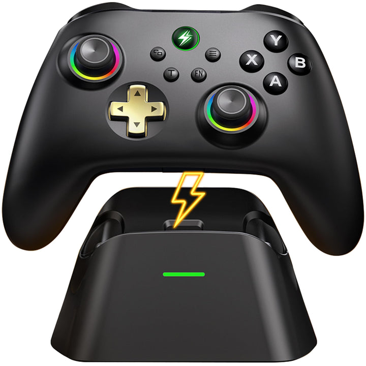HASACOOL PC Controller mit Hall-Effect Joysticks & Ladestation, Wireless Gamepad 1000Hz für PC/Switc