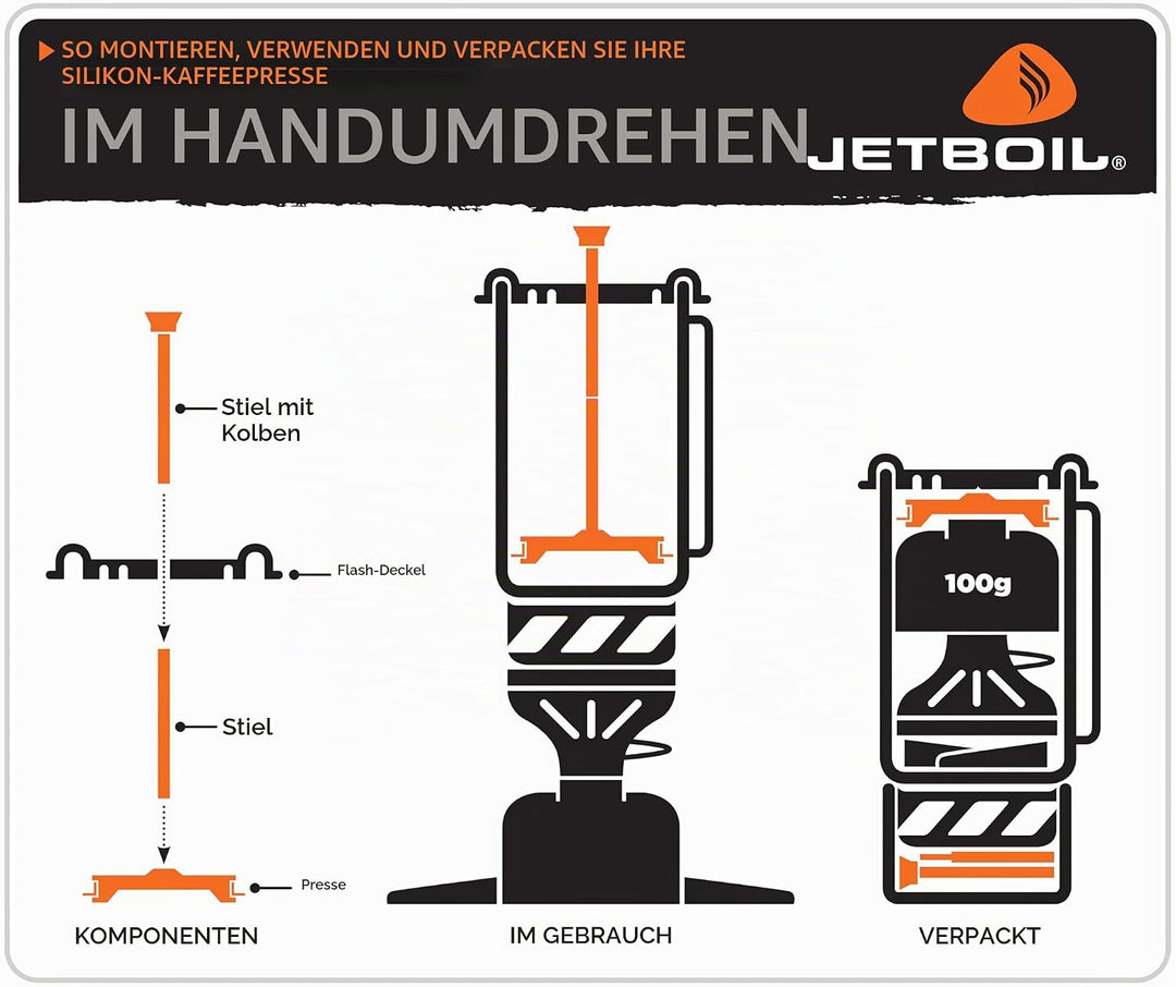 Jetboil Silikon French Press Kaffeebereiter Campingkocher Regular Silikon-Reg: Flash, MicroMo, Reiss