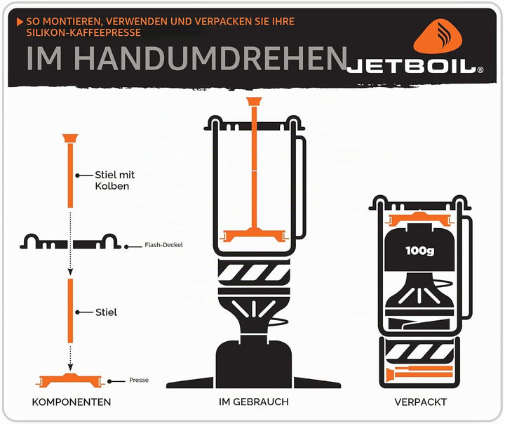 Jetboil Silikon French Press Kaffeebereiter Campingkocher Regular Silikon-Reg: Flash, MicroMo, Reiss