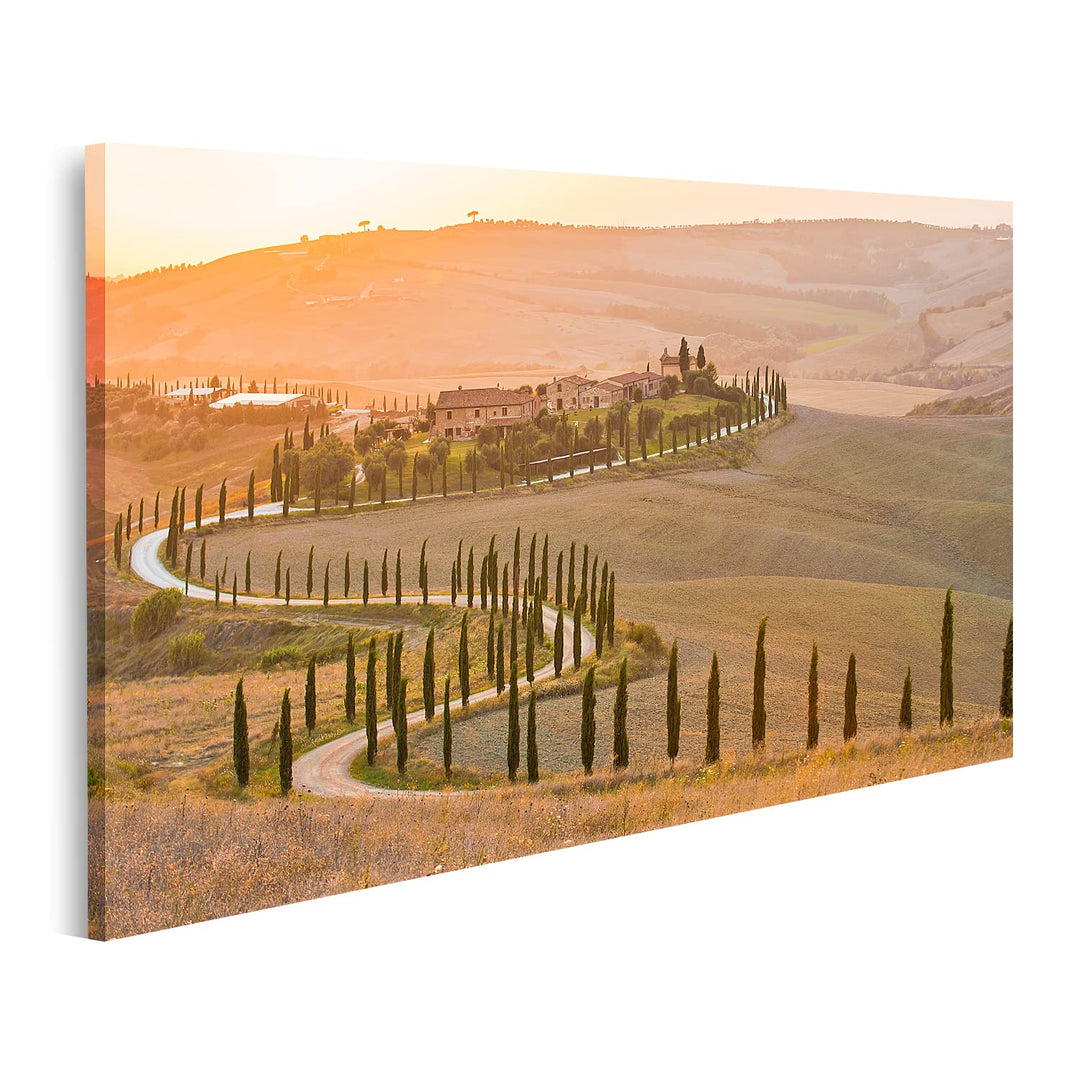 islandburner Bild auf Leinwand Toskana In Der Sommersonne Bilder Wandbilder Poster Leinwand 100x57cm