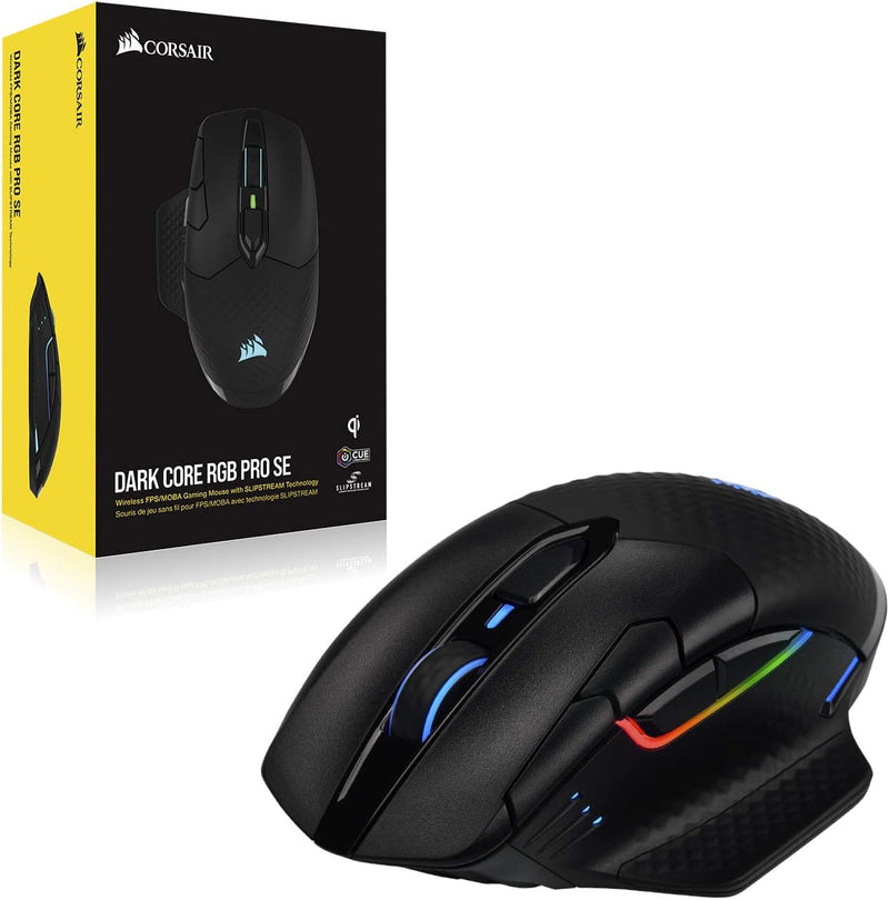 CORSAIR DARK CORE RGB PRO SE Wireless FPS/MOBA Gaming Maus Mit Qi Wireless Charging - 18.000 DPI - 8