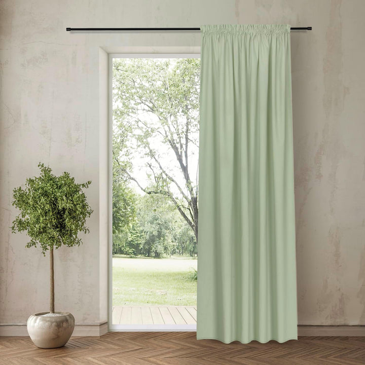 Gardine Magdalena aus zertifizierter Bio Baumwolle B/H: 140/245 cm blickdichter Vorhang grün, Grün