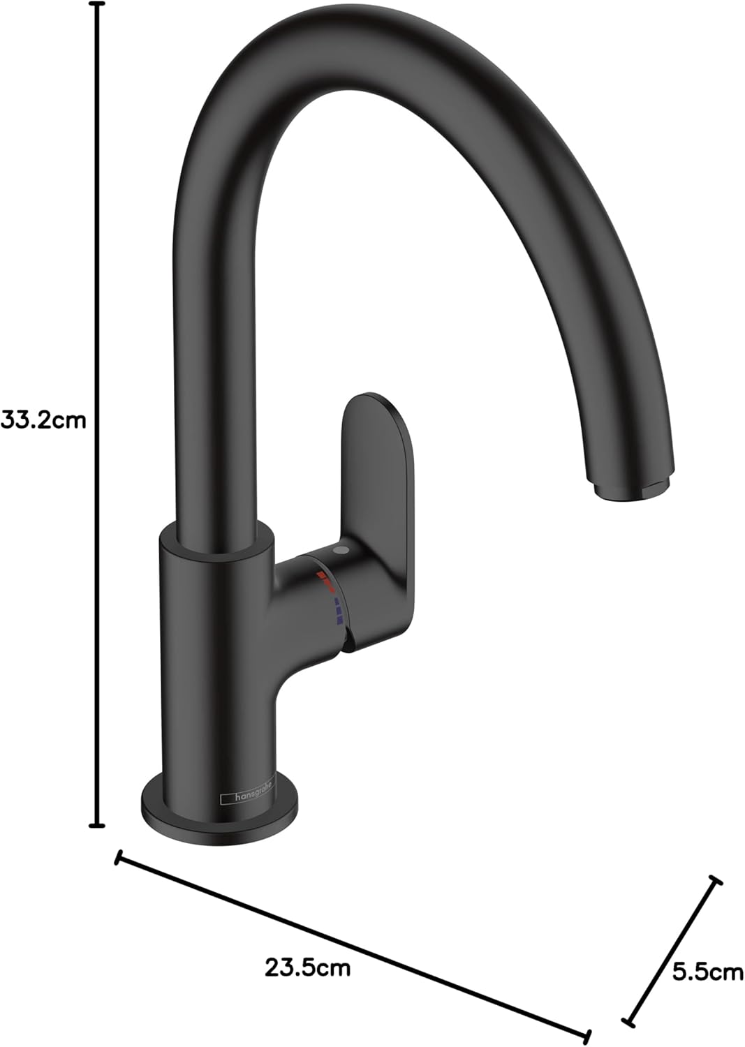 hansgrohe Küchenarmatur Vernis Blend M35, Wasserhahn Küche mit Auslauf Höhe 260 mm, 1 Strahlart, Mat