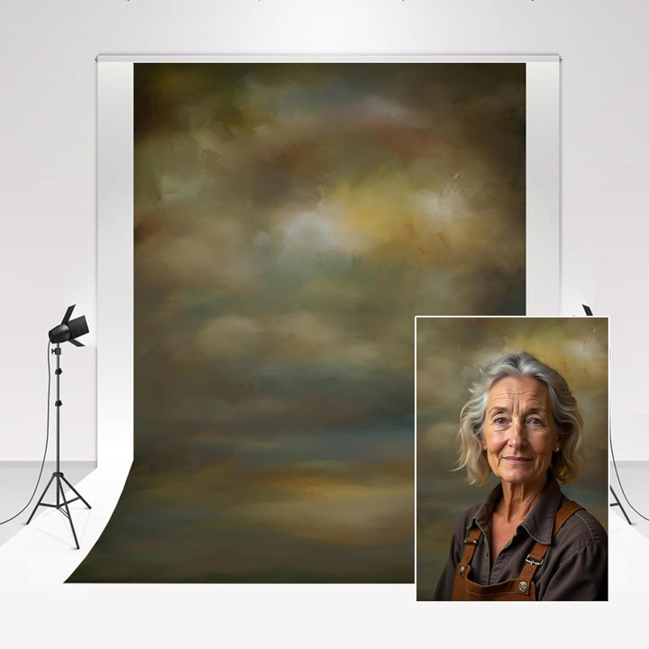 Kate Räucherte Gelbe Hintergrund Wand Textur Mikrofaser Portrait Fotografie Hintergrund Wand Bunte W