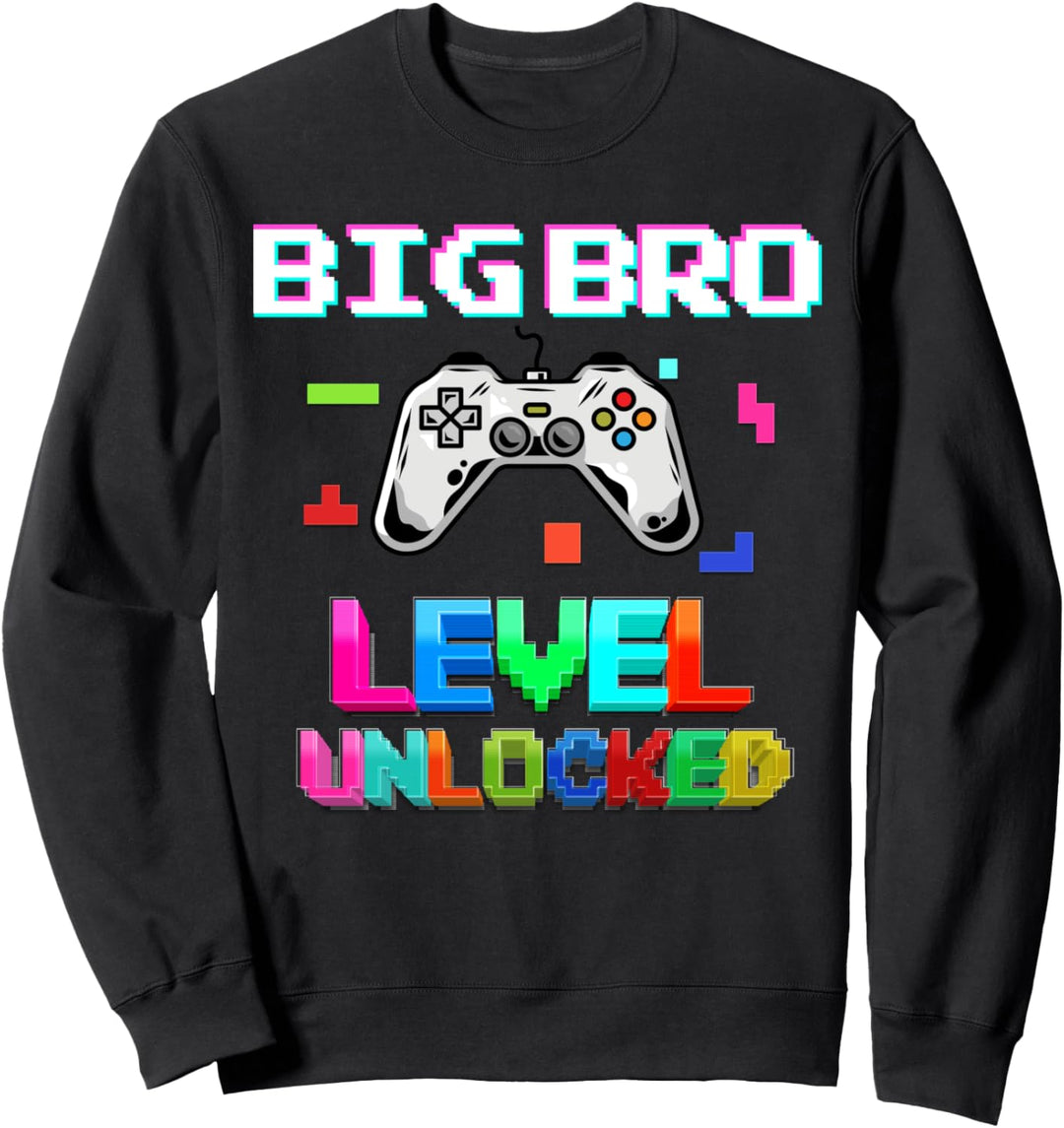 New Big Brother Level Unlocked Funny Big Bro Sweatshirt