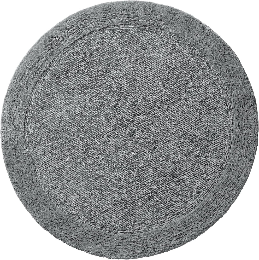 Erwin Müller Badematte, Badteppich Uni Serie Stuttgart grau Grösse rund: 90 cm Ø - extra dick, hohe