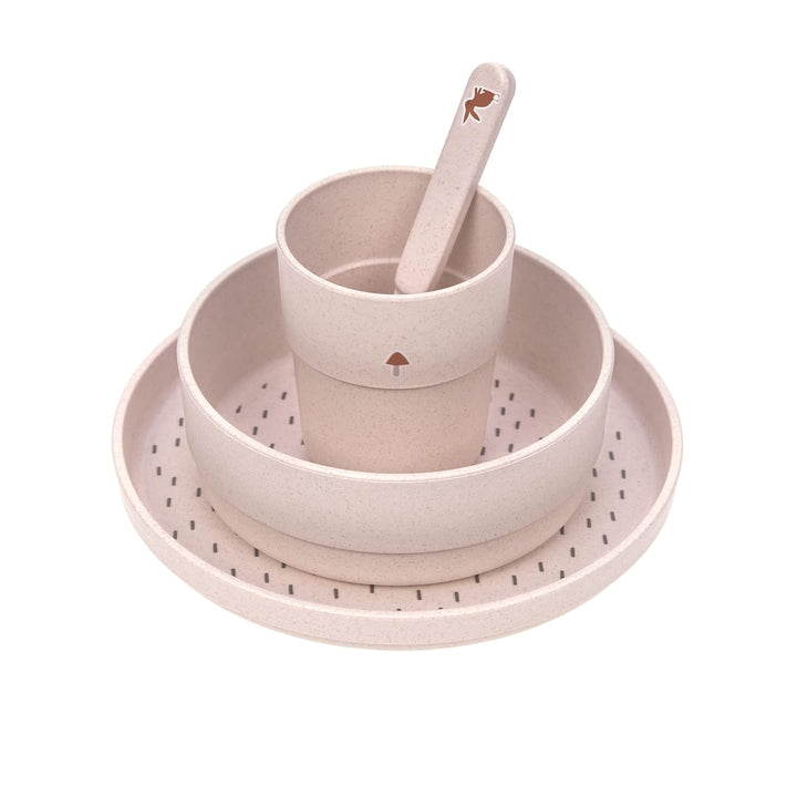 LÄSSIG Kindergeschirr Set (Teller, Becher, Schälchen, Löffel), BPA-frei, für Spülmaschine und Mikrow