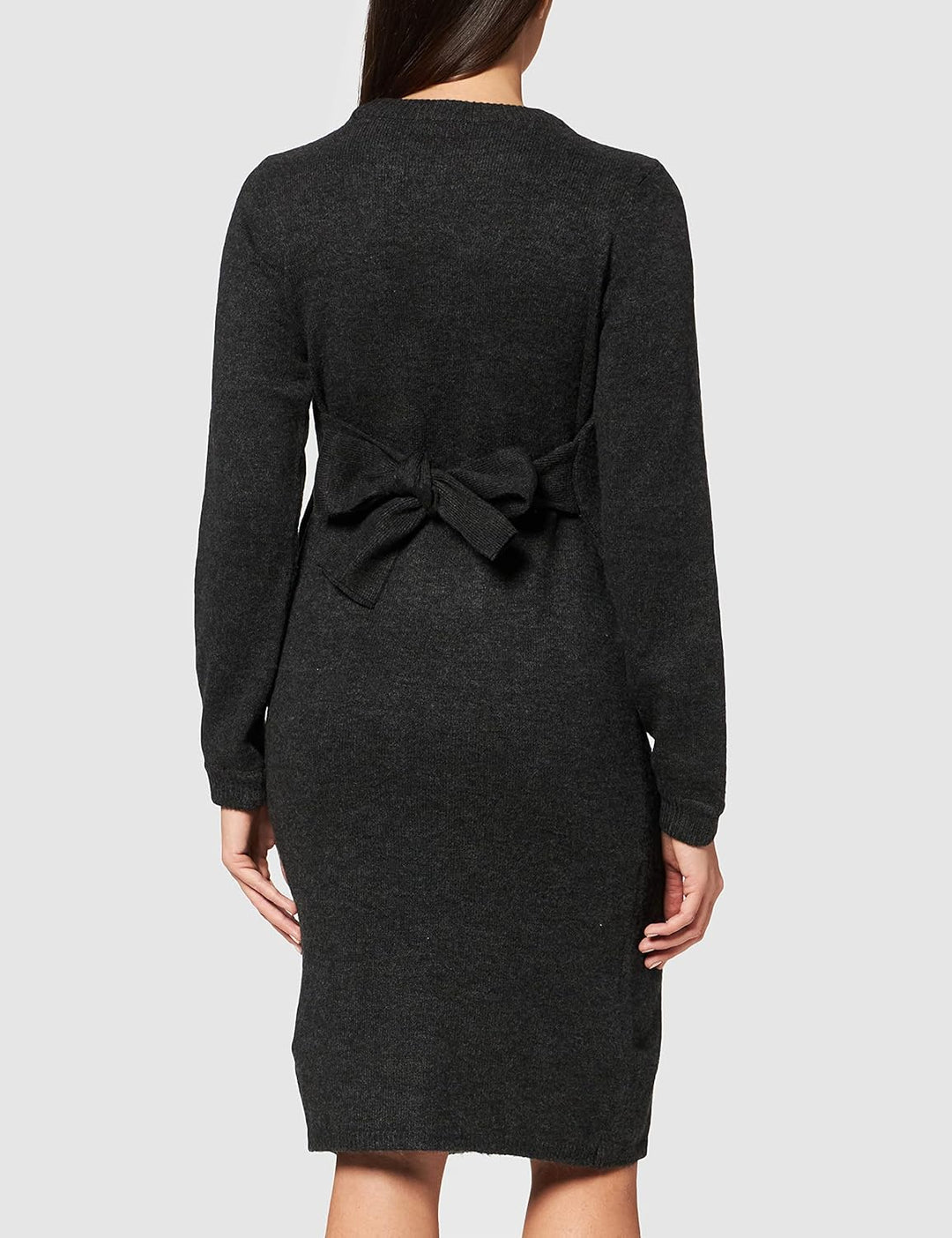 Noppies Damen Dress Ls Hannah Kleid 44 Black Melange - P870, 44 Black Melange - P870