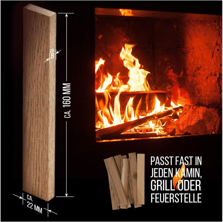 Aleko Premium 3,7 kg Brennholz BZW. Holzkohle - Anzünder aus Eichenholz, Bio Kaminanzünder, für Gril
