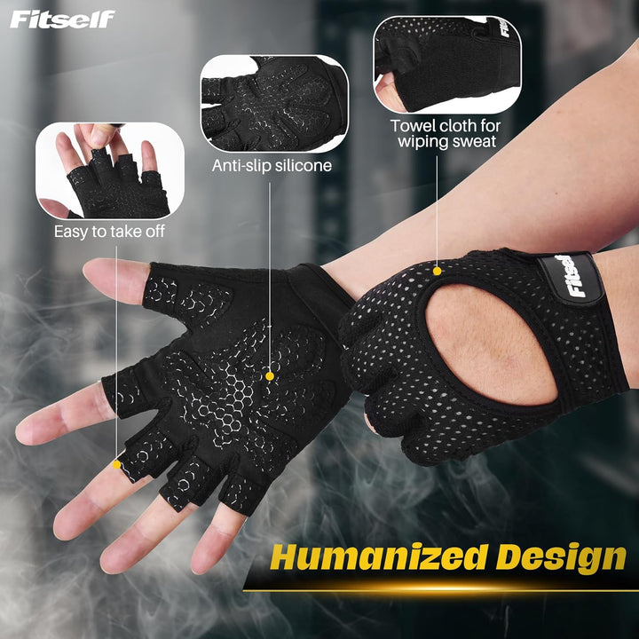 Fitness Handschuhe Damen Herren Atmungsaktive Gewichtheben Trainingshandschuhe für Sport Gym Krafttr