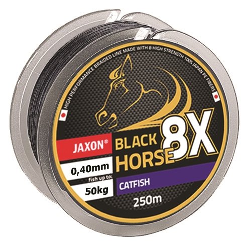 Jaxon Geflochtene Schnur Black Horse Catfish Wels Wallerschnur Braided Line 250m (0,09€/m) 0,40mm/Tr