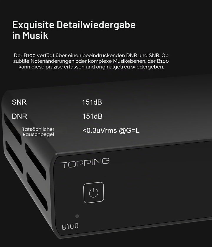 Topping B100, Leistungsstufe mit 100 W und 3 Verstärkungsmodi, Schwarz