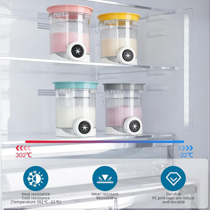 4 Stück Creami Behälter für Ninja Swirl CREAMi NC701EU, für Ninja Swirl Eismaschine Zubehör,BPA-frei