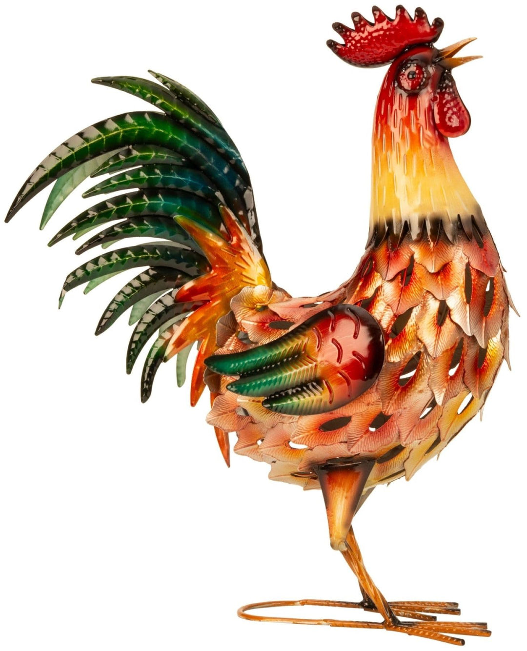 Geschenkestadl Hahn bunt Metall gross 55cm Tierfigur Bauernhof Haus Hof Gartenfigur Dekoration Deko