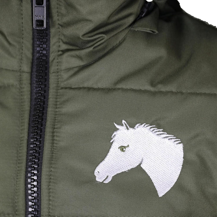 Kinder Winter Reitweste Winterweste Mia Oliv Grün warm gefüttert 146-152 Grün, 146-152 Grün