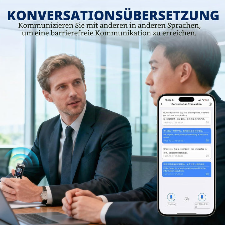 woeaozy 64 GB AI Digitales Diktiergerät - Professionelles tragbares Tonbandgerät mit KI-Transkriptio