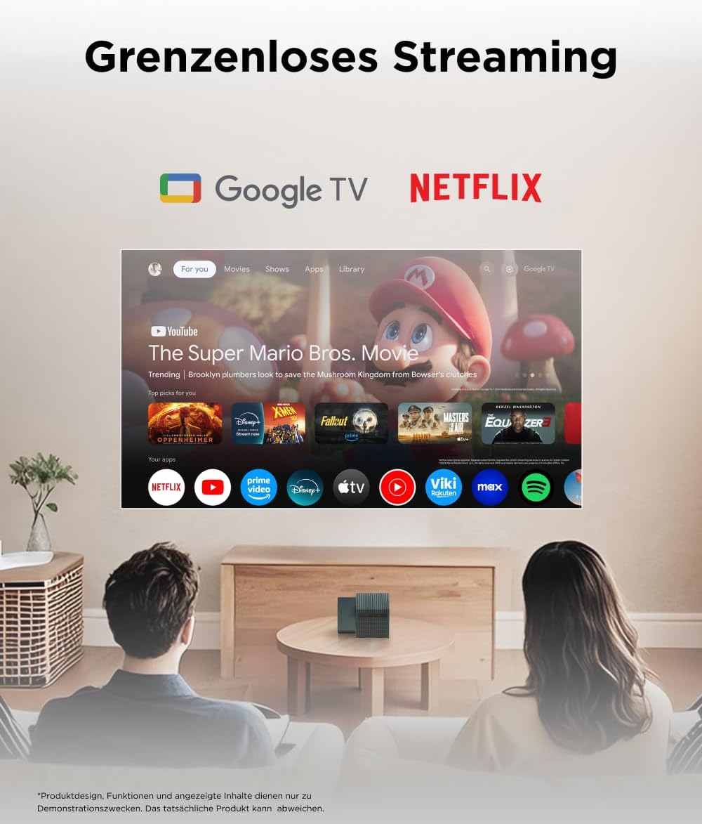 TCL PlayCube 1080P Full-HD DLP-Projektor, Tragbarer GTV-Projektor mit Netflix-Zertifizierung, 750 IS
