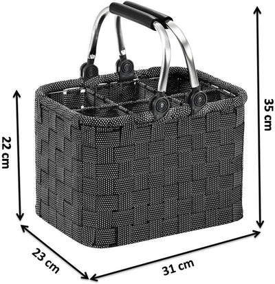 Kobolo Flaschenträger Flaschenkorb -Nylongeflecht- für 6 Flaschen - Black White