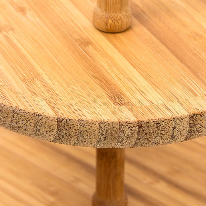 Relaxdays 2 TLG. Obst Set aus Bambus, 2-stöckige Obstetagere, Obstkorb Apfel, Etagenständer mit 2 Et