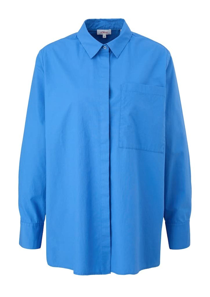 s.Oliver Damen Blusen Langarm 32 Blau 5547, 32 Blau 5547