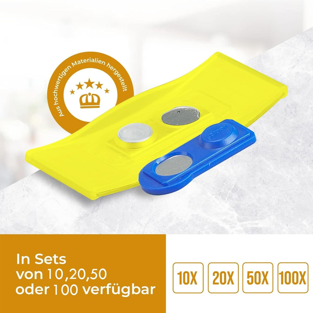 Ironix Namensschilder mit Doppelmagnet, Namensetiketten für Kleidung 75x32mm, Namensschilder Magnet