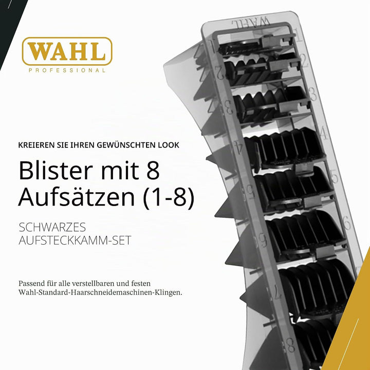 Wahl Kunststoff-Kammaufsätze für Standard-Haarschneidemaschine Multi-Cut, Schwarz Black, Black