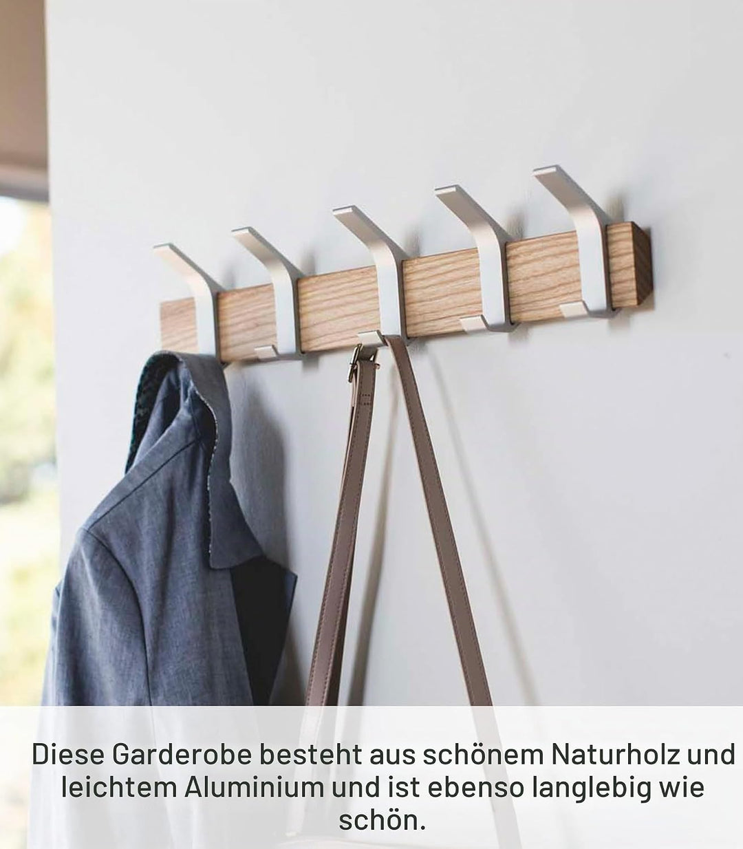Wall coat rack - Rin - beige Silber, Silber