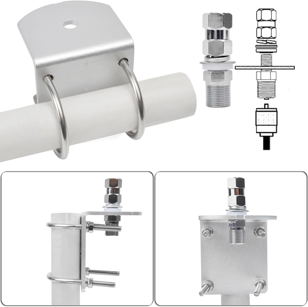 HYS CB-Antennenhalterung 丨 Mit SO239-Bolzen 丨 Antennenmast-Befestigungssätze 丨 Hochleistungs-U-Bolze